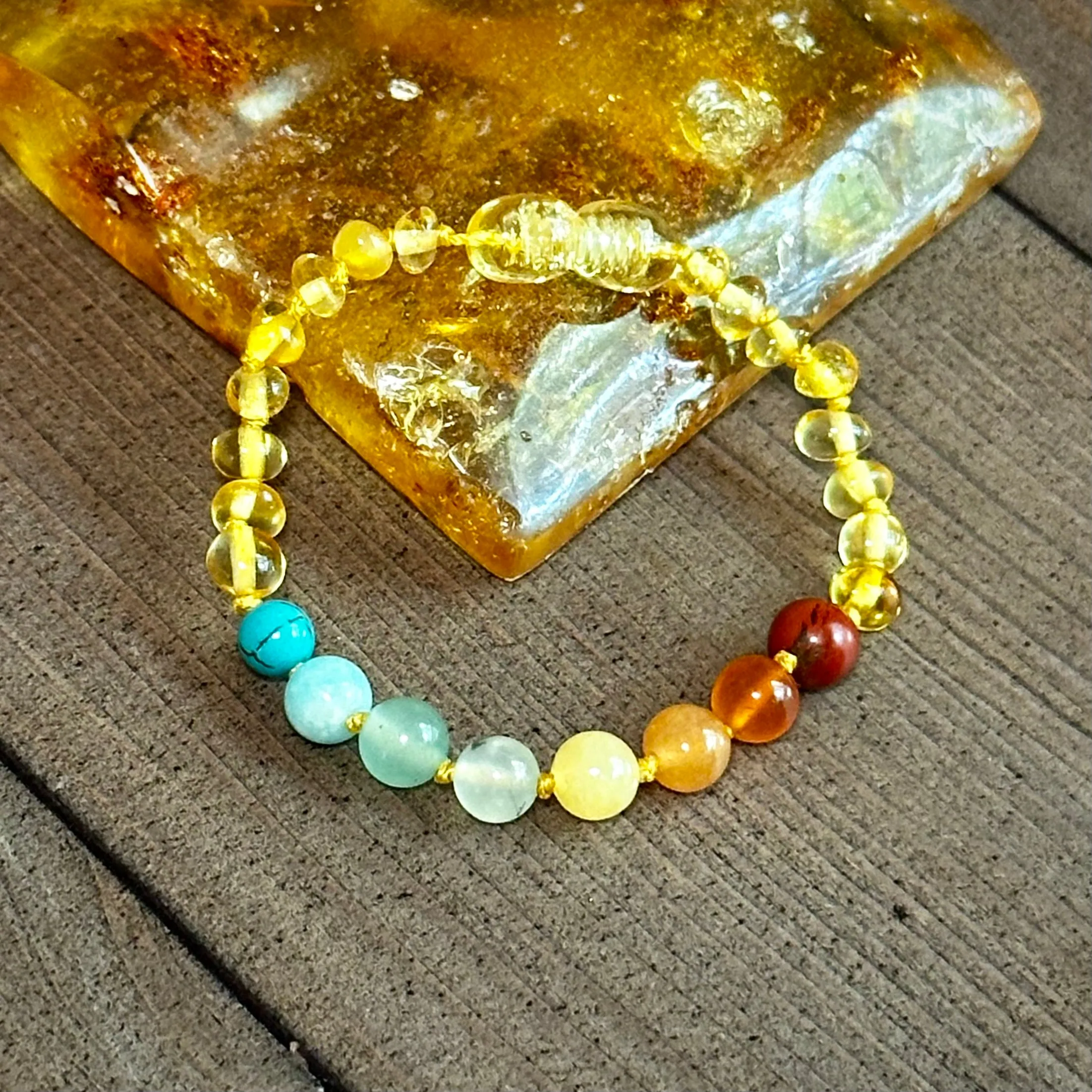 Retro Rainbow Teething Necklace