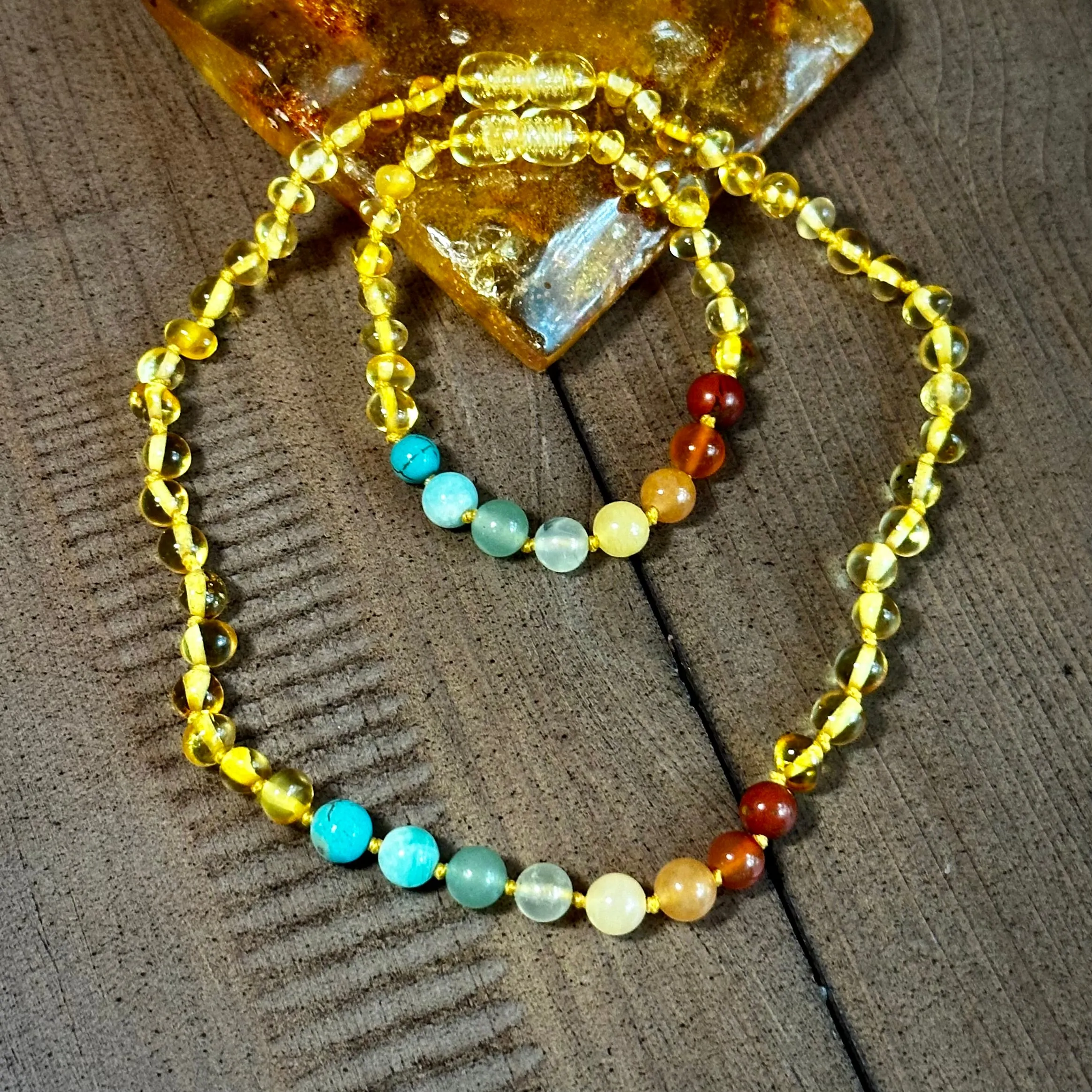 Retro Rainbow Teething Necklace