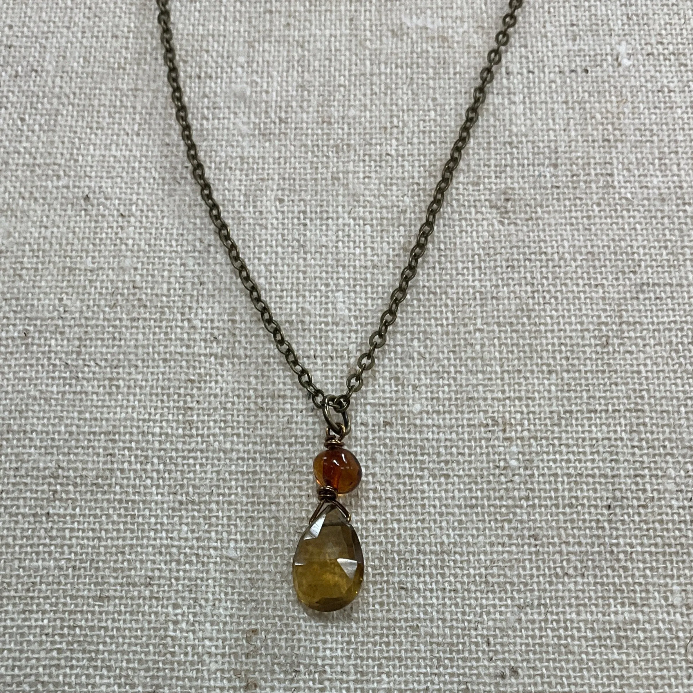 RootbeerQuartz/Amber Pendant