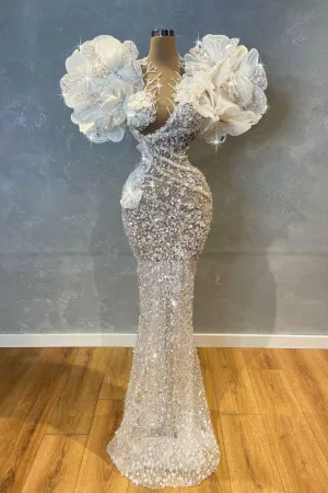 Stunning Wedding Gown with Flowers