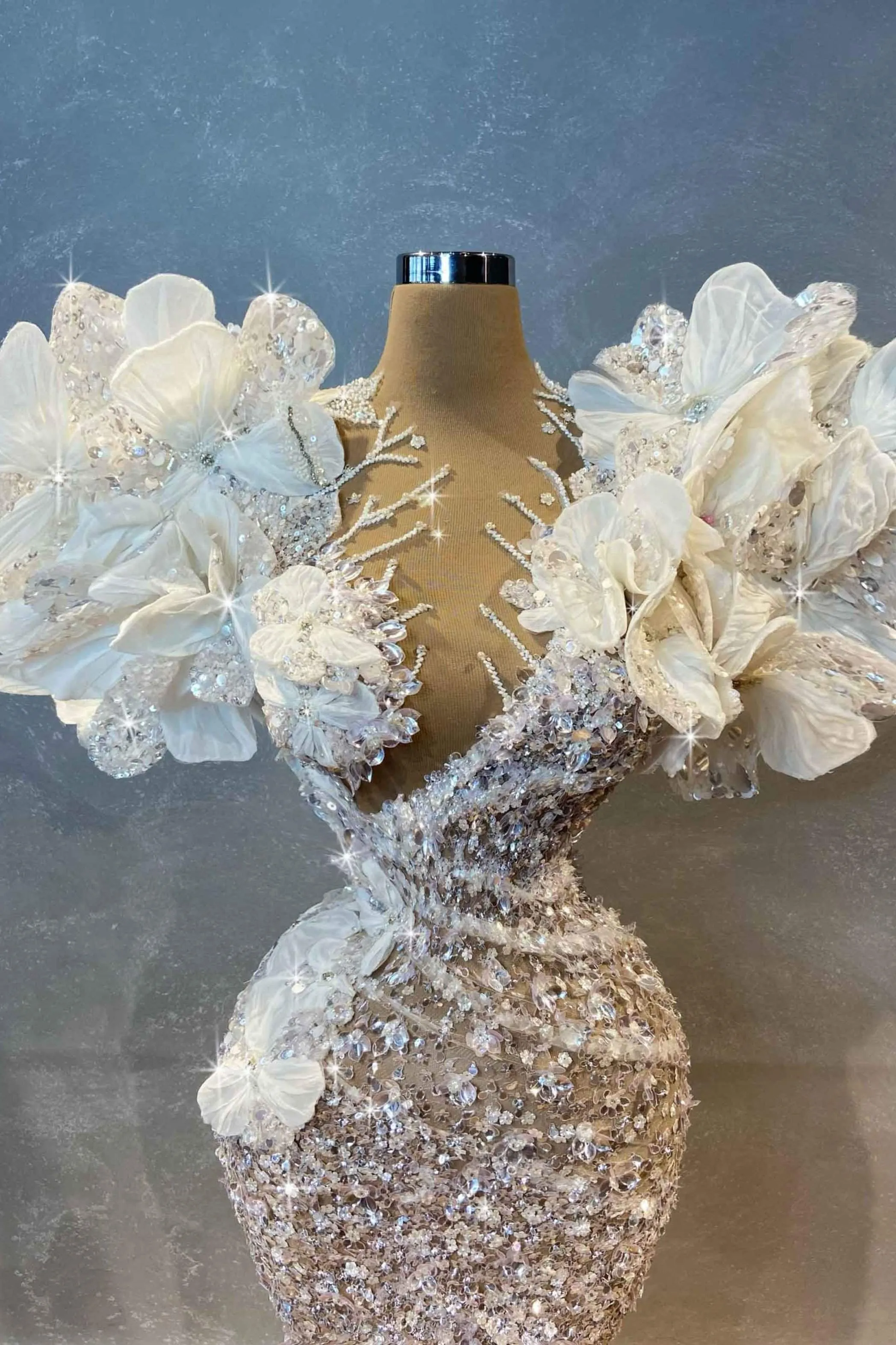 Stunning Wedding Gown with Flowers