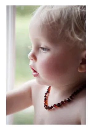 Toddler Amber Necklace; Cognac Amber - Amber House