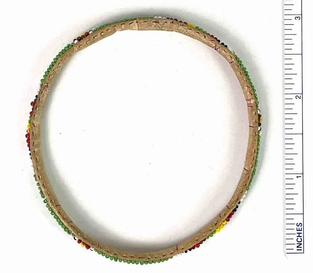 Very Narrow Tiniest Beaded Leather Bracelet - Mali